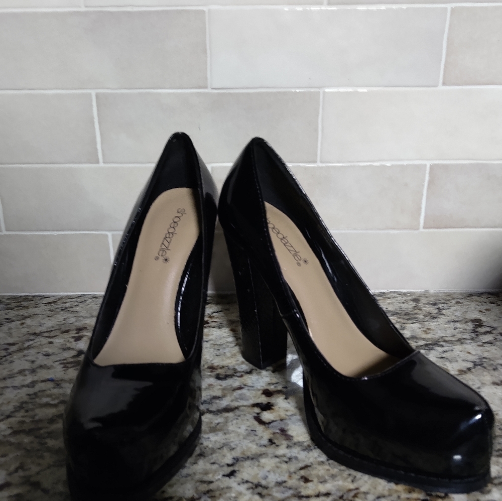 Black Chunky High Heels